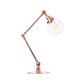 Industrial Global Table Lamp Amber/Clear Glass 1 Light Restaurant Table Light with Adjustable Arm in Black/Brass Finish Clearhalo 'Lamps' 'Table Lamps' Lighting' 264205