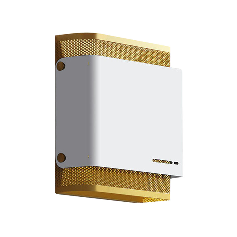 Metal Black/White Flush Mount Square LED Colonialism Sconce Light Fixture for Living Room Clearhalo 'Wall Lamps & Sconces' 'Wall Lights' Lighting' 264412