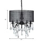 Traditional 5 Lights Hanging Chandelier Black Round Fabric Pendant Light Fixture with Crystal Accent Clearhalo 'Ceiling Lights' 'Chandeliers' 'Modern Chandeliers' 'Modern' Lighting' 264485