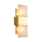 2 Bulbs Rectangle Flush Mount Colonial Gold Marble Wall Sconce Lighting for Living Room Clearhalo 'Wall Lamps & Sconces' 'Wall Lights' Lighting' 264554