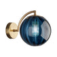 Globe Smoke Gray/Amber/Blue Water Glass Sconce Colonialism 1 Bulb Living Room Wall Light Fixture Clearhalo 'Wall Lamps & Sconces' 'Wall Lights' Lighting' 264653