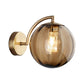Globe Smoke Gray/Amber/Blue Water Glass Sconce Colonialism 1 Bulb Living Room Wall Light Fixture Clearhalo 'Wall Lamps & Sconces' 'Wall Lights' Lighting' 264658