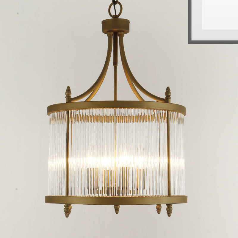 Round Mesh Corridor Chandelier Light Crystal 4 Lights Chinese Style Hanging Lamp in Black Bronze Clearhalo 'Ceiling Lights' 'Chandeliers' 'Industrial Chandeliers' 'Industrial' 'Middle Century Chandeliers' 'Tiffany' Lighting' 264692