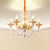 Golden Curved Chandelier Modern 6 Heads Clear Glass Ceiling Pendant Light with Crystal Drop Gold Clearhalo 'Ceiling Lights' 'Chandeliers' 'Industrial Chandeliers' 'Industrial' 'Middle Century Chandeliers' 'Tiffany' Lighting' 264699