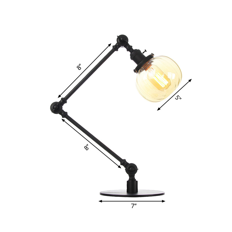 Amber/Clear Glass Global Table Lighting Vintage Stylish 1 Light Black/Bronze Finish Table Lamp for Bedroom Clearhalo 'Lamps' 'Table Lamps' Lighting' 264735