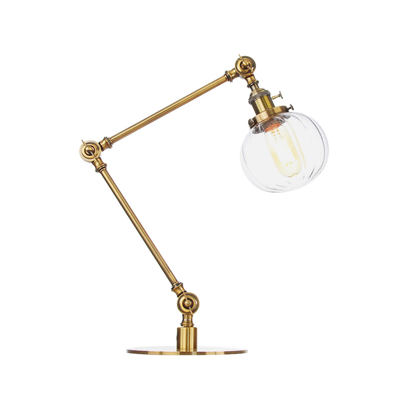 Amber/Clear Glass Global Table Lighting Vintage Stylish 1 Light Black/Bronze Finish Table Lamp for Bedroom Clearhalo 'Lamps' 'Table Lamps' Lighting' 264770