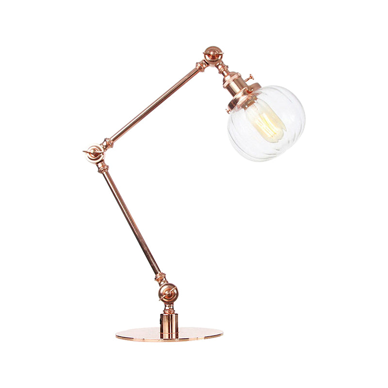 Amber/Clear Glass Global Table Lighting Vintage Stylish 1 Light Black/Bronze Finish Table Lamp for Bedroom Clearhalo 'Lamps' 'Table Lamps' Lighting' 264775