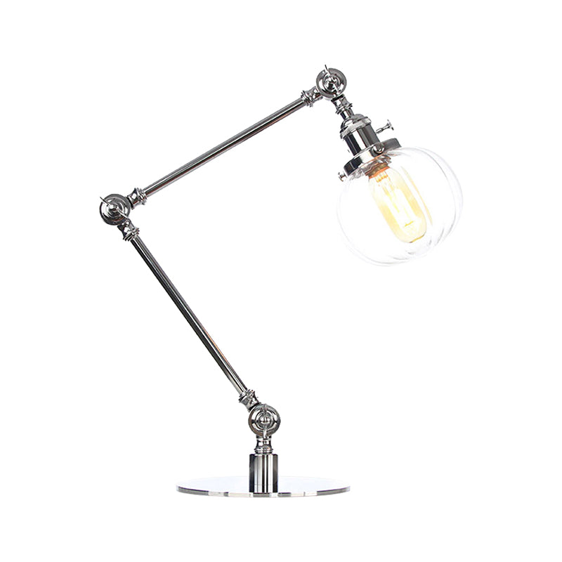 Amber/Clear Glass Global Table Lighting Vintage Stylish 1 Light Black/Bronze Finish Table Lamp for Bedroom Clearhalo 'Lamps' 'Table Lamps' Lighting' 264780