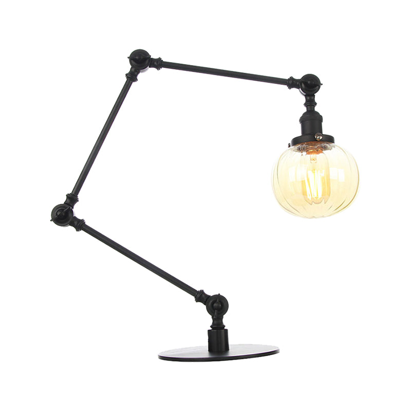 Amber/Clear Glass Global Table Lighting Vintage Stylish 1 Light Black/Bronze Finish Table Lamp for Bedroom Clearhalo 'Lamps' 'Table Lamps' Lighting' 264785