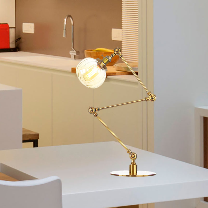 Amber/Clear Glass Global Table Lighting Vintage Stylish 1 Light Black/Bronze Finish Table Lamp for Bedroom Gold Amber B Clearhalo 'Lamps' 'Table Lamps' Lighting' 264792