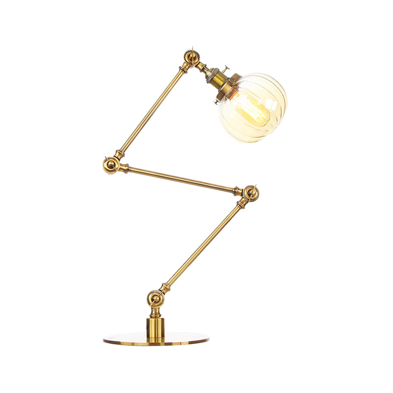 Amber/Clear Glass Global Table Lighting Vintage Stylish 1 Light Black/Bronze Finish Table Lamp for Bedroom Clearhalo 'Lamps' 'Table Lamps' Lighting' 264795