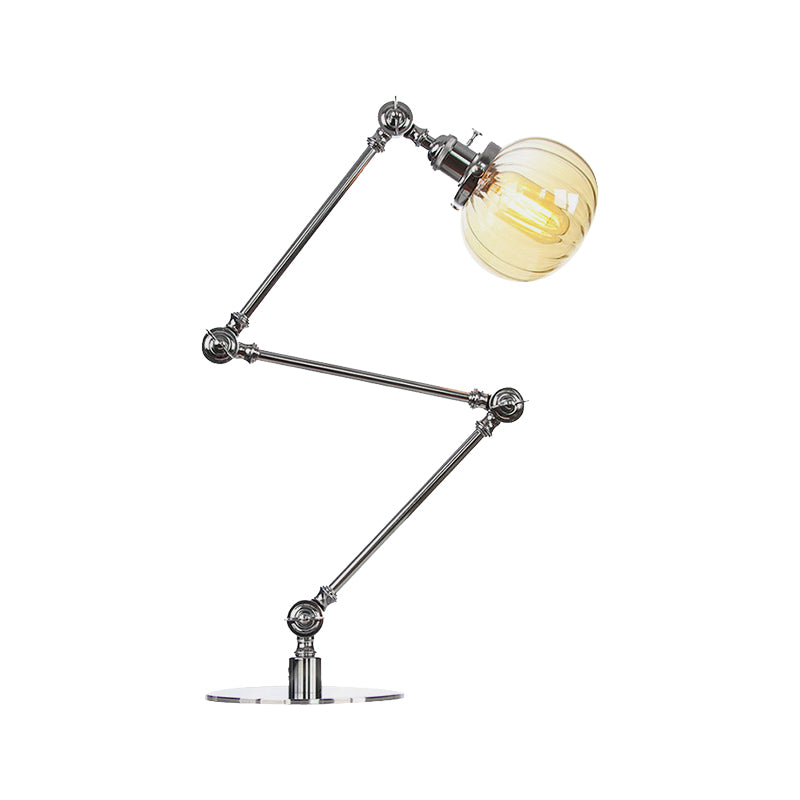 Amber/Clear Glass Global Table Lighting Vintage Stylish 1 Light Black/Bronze Finish Table Lamp for Bedroom Clearhalo 'Lamps' 'Table Lamps' Lighting' 264805