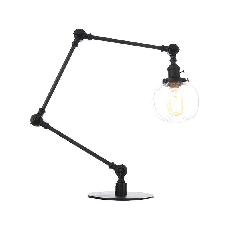 Amber/Clear Glass Global Table Lighting Vintage Stylish 1 Light Black/Bronze Finish Table Lamp for Bedroom Clearhalo 'Lamps' 'Table Lamps' Lighting' 264810