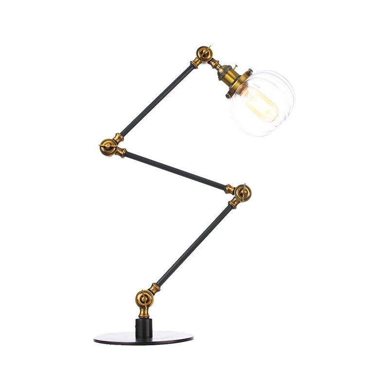 Amber/Clear Glass Global Table Lighting Vintage Stylish 1 Light Black/Bronze Finish Table Lamp for Bedroom Clearhalo 'Lamps' 'Table Lamps' Lighting' 264815