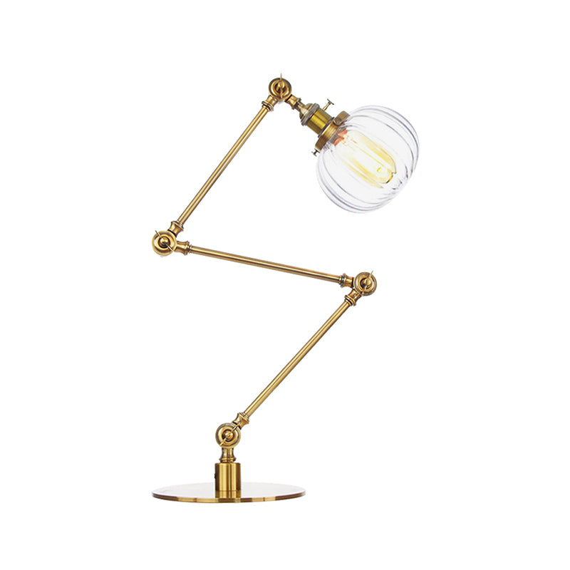 Amber/Clear Glass Global Table Lighting Vintage Stylish 1 Light Black/Bronze Finish Table Lamp for Bedroom Clearhalo 'Lamps' 'Table Lamps' Lighting' 264820