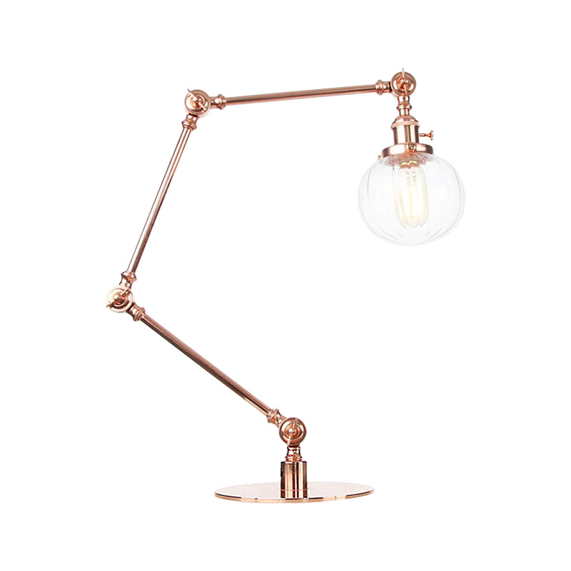 Amber/Clear Glass Global Table Lighting Vintage Stylish 1 Light Black/Bronze Finish Table Lamp for Bedroom Clearhalo 'Lamps' 'Table Lamps' Lighting' 264825