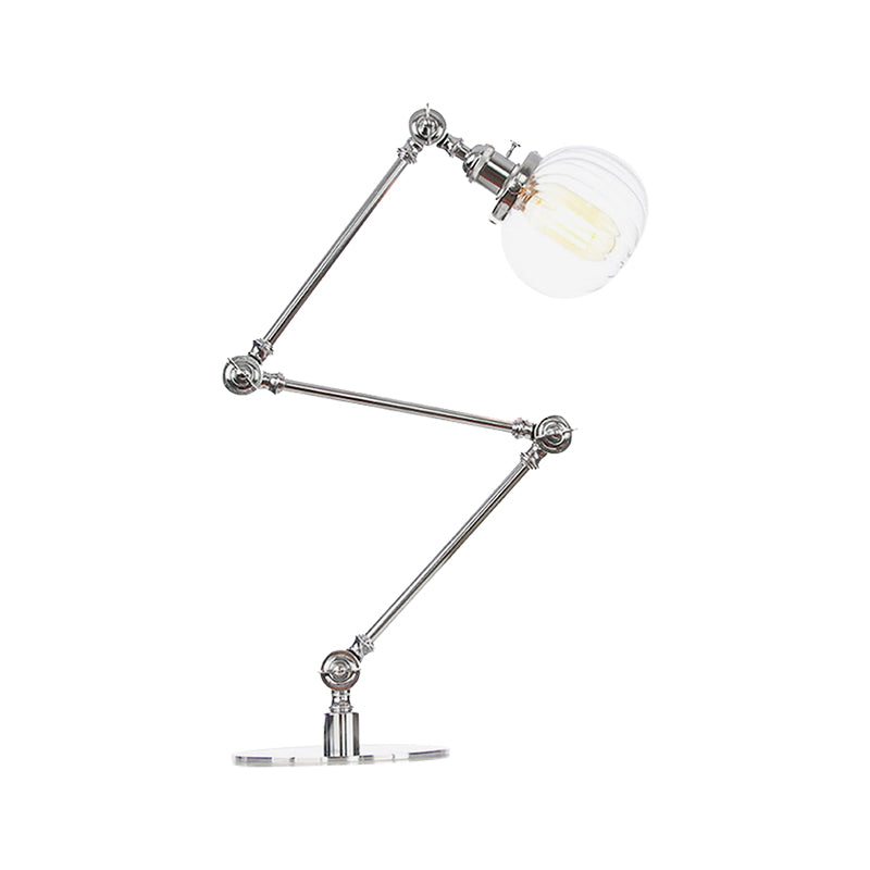 Amber/Clear Glass Global Table Lighting Vintage Stylish 1 Light Black/Bronze Finish Table Lamp for Bedroom Clearhalo 'Lamps' 'Table Lamps' Lighting' 264830