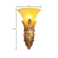 Amber Glass Gold Wall Lighting Flared Single Bulb Colonialism Sconce Light Fixture for Hallway Clearhalo 'Wall Lamps & Sconces' 'Wall Lights' Lighting' 264928