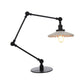 Scalloped Ceramic Shade Table Light Farmhouse Stylish 1 Light Black/Brass Table Lamp with Adjustable Arm for Bedroom Clearhalo 'Lamps' 'Table Lamps' Lighting' 264974