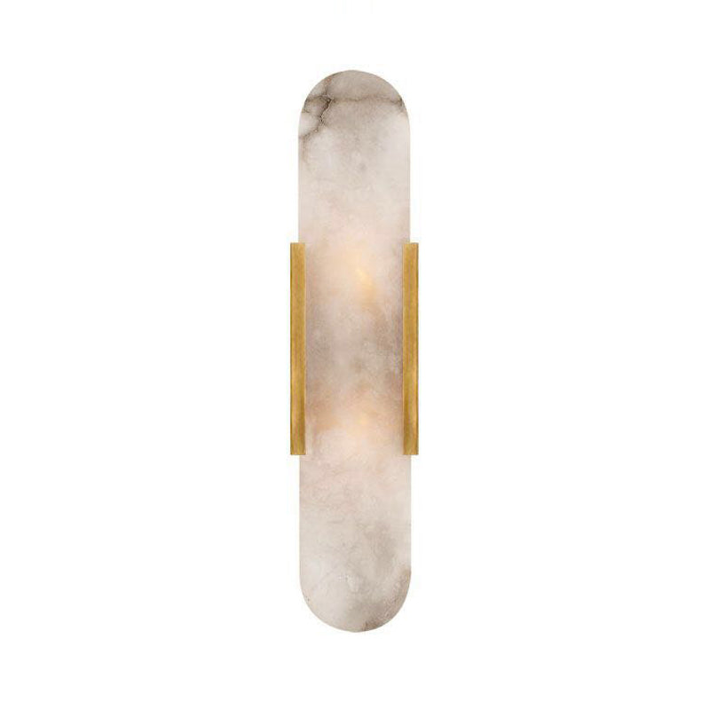 2 Bulbs Bar Flush Mount Colonial Gold/Black Marble Wall Sconce Lighting for Dining Room Clearhalo 'Wall Lamps & Sconces' 'Wall Lights' Lighting' 264999
