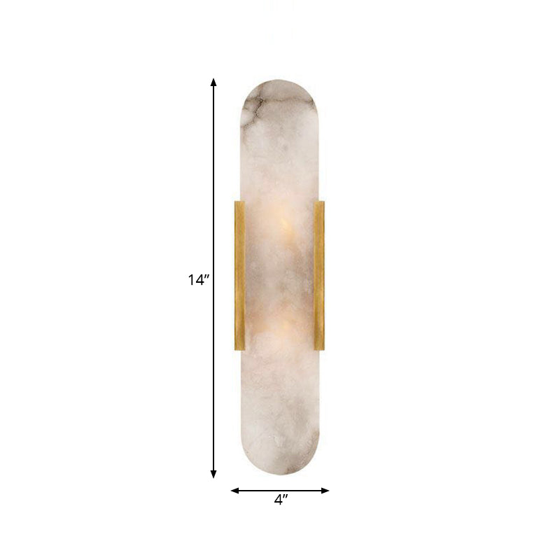 2 Bulbs Bar Flush Mount Colonial Gold/Black Marble Wall Sconce Lighting for Dining Room Clearhalo 'Wall Lamps & Sconces' 'Wall Lights' Lighting' 265000