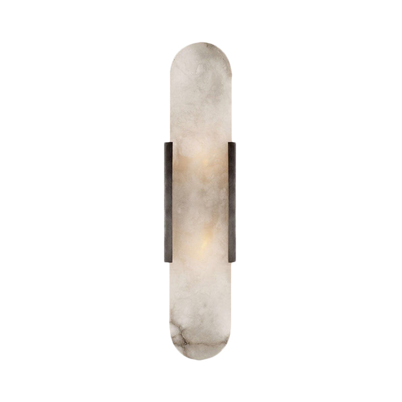 2 Bulbs Bar Flush Mount Colonial Gold/Black Marble Wall Sconce Lighting for Dining Room Clearhalo 'Wall Lamps & Sconces' 'Wall Lights' Lighting' 265004