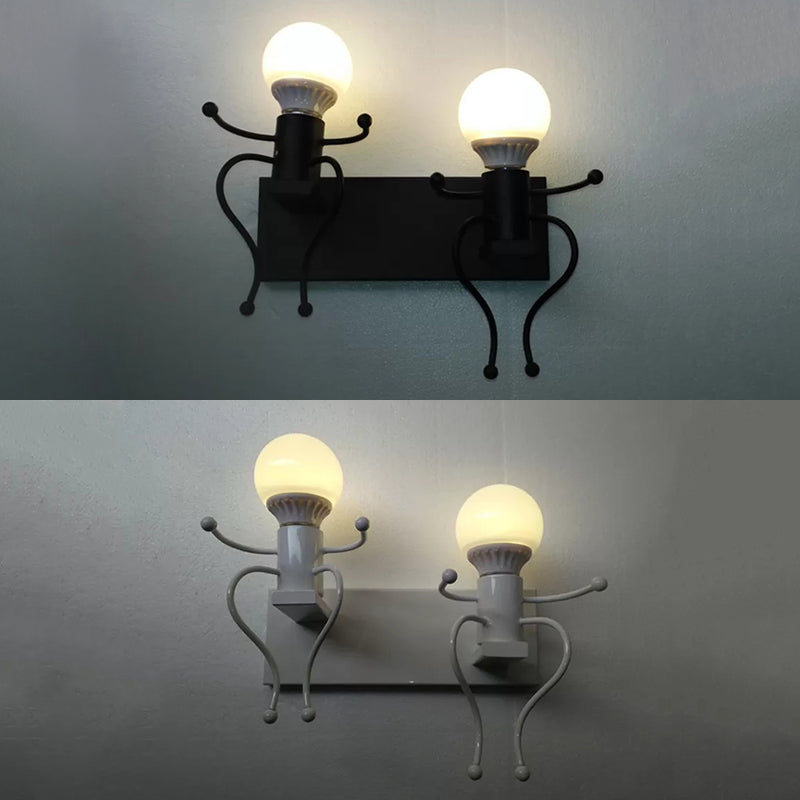 Modern Style Night Light Little People Two Lights Metal Sconce Light for Corridor Stair Clearhalo 'Night Lights' 'Wall Lights' Lighting' 26530