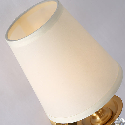 Living Room Wall Lamp with Fabric Cone Shade Modern 1 Light Wall Lighting in Brass Clearhalo 'Modern wall lights' 'Modern' 'Wall Lamps & Sconces' 'Wall Lights' Lighting' 265582