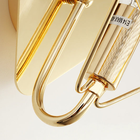 1 Bulb Rhombus Wall Lighting with Crystal Bead Contemporary Bedside Sconce Light in Brass Clearhalo 'Wall Lamps & Sconces' 'Wall Lights' Lighting' 265601