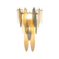 Multi Layer Flush Mount Wall Sconce with Oval Glass Shade Modernism 2 Heads Wall Lamp in Brass Clearhalo 'Wall Lamps & Sconces' 'Wall Lights' Lighting' 265605