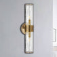 Staircase Sconce Light Fixture with Clear Tube Glass Lampshade Minimalist 2 Lights Wall Mounted Lamp in Brass Clearhalo 'Wall Lamps & Sconces' 'Wall Lights' Lighting' 265614
