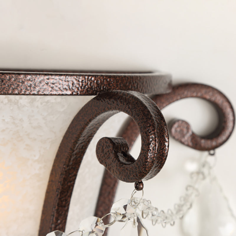 1 Head Metal Urn Wall Mount Light Vintage Sconce Light Fixture in Black/Weathered Bronze for Stairway Clearhalo 'Art deco wall lights' 'Industrial wall lights' 'Industrial' 'Middle century wall lights' 'Tiffany' 'Wall Lamps & Sconces' 'Wall Lights' Lighting' 265687