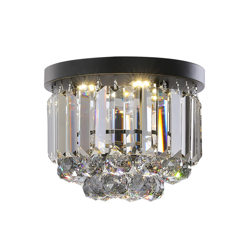 Circular Ceiling Light Fixture with Clear/Smoke Gray Crystal Modern LED Ceiling Mounted Fixture for Corridor Clearhalo 'Ceiling Lights' 'Close To Ceiling Lights' 'Close to ceiling' 'Flush mount' 'Industrial Flush Mount' Lighting' 265765