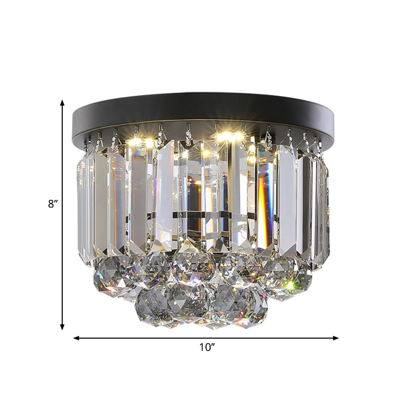 Circular Ceiling Light Fixture with Clear/Smoke Gray Crystal Modern LED Ceiling Mounted Fixture for Corridor Clearhalo 'Ceiling Lights' 'Close To Ceiling Lights' 'Close to ceiling' 'Flush mount' 'Industrial Flush Mount' Lighting' 265766
