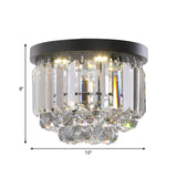 Circular Ceiling Light Fixture with Clear/Smoke Gray Crystal Modern LED Ceiling Mounted Fixture for Corridor Clearhalo 'Ceiling Lights' 'Close To Ceiling Lights' 'Close to ceiling' 'Flush mount' 'Industrial Flush Mount' Lighting' 265772