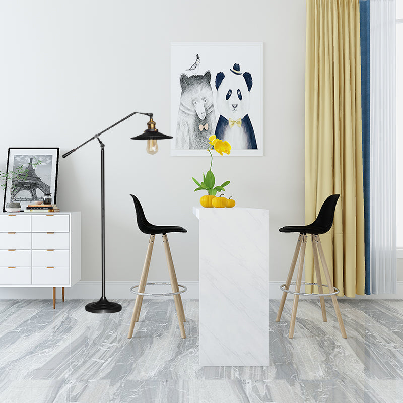 Flared Living Room Floor Light Metal 1 Head Industrial Style Floor Standing Lamp in Black/Bronze, 10"/12" Wide Clearhalo 'Floor Lamps' 'Lamps' Lighting' 265865