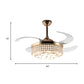 Silver/Gold Finish Floral Fan Lighting Modernist K9 Crystal LED Semi Flush Lamp with Remote Control/Wall Control/Frequency Conversion Clearhalo 'Ceiling Fans with Lights' 'Ceiling Fans' 'Modern Ceiling Fans' 'Modern' Lighting' 266007