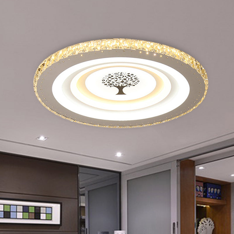 White Round Flush Mount Fixture Modern Acrylic 10"/19.5" Wide LED Bedroom Flush Ceiling Light Clearhalo 'Ceiling Lights' 'Close To Ceiling Lights' 'Close to ceiling' 'Flush mount' Lighting' 266194