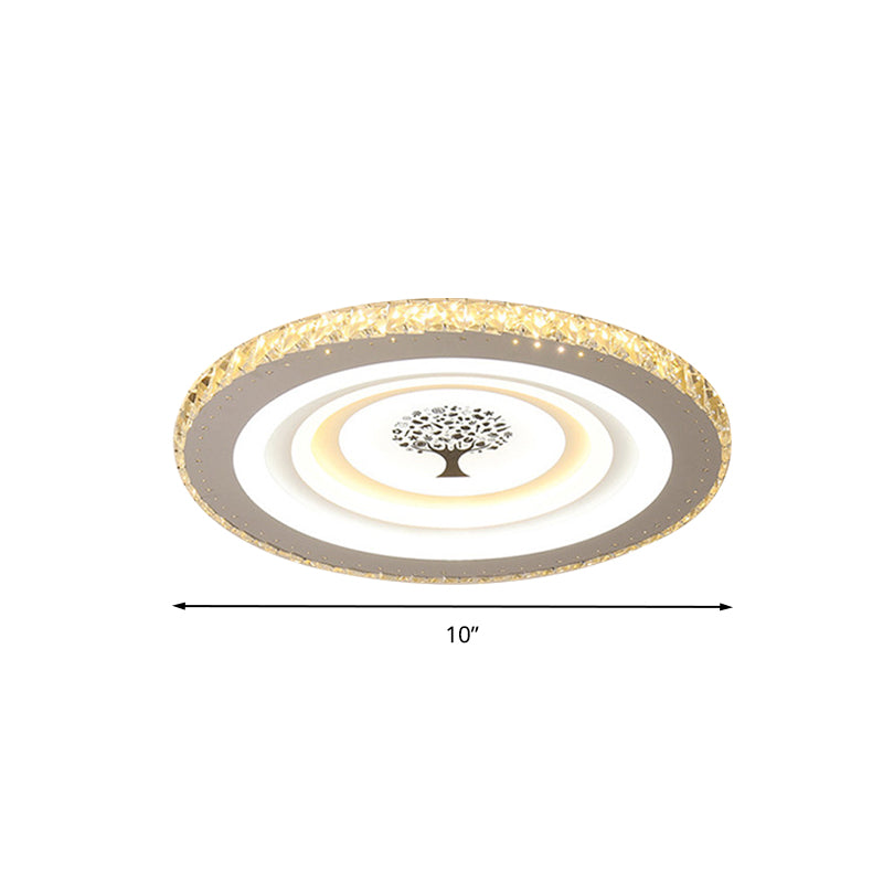 White Round Flush Mount Fixture Modern Acrylic 10"/19.5" Wide LED Bedroom Flush Ceiling Light Clearhalo 'Ceiling Lights' 'Close To Ceiling Lights' 'Close to ceiling' 'Flush mount' Lighting' 266198