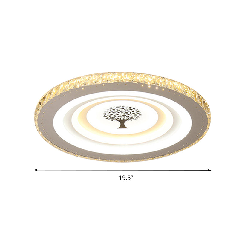 White Round Flush Mount Fixture Modern Acrylic 10"/19.5" Wide LED Bedroom Flush Ceiling Light Clearhalo 'Ceiling Lights' 'Close To Ceiling Lights' 'Close to ceiling' 'Flush mount' Lighting' 266199