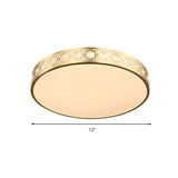 12"/16"/19.5" W LED Round Flush Mount Lamp Modern Brass Crystal Ceiling Mounted Fixture for Bedroom Clearhalo 'Ceiling Lights' 'Close To Ceiling Lights' 'Close to ceiling' 'Flush mount' Lighting' 266250