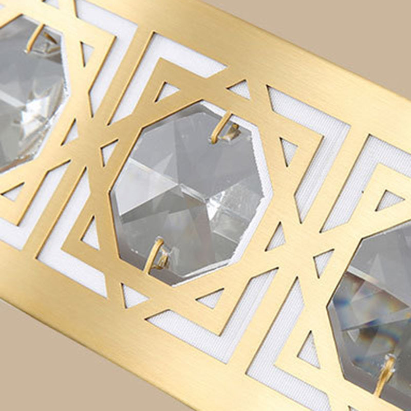 12"/16"/19.5" W LED Round Flush Mount Lamp Modern Brass Crystal Ceiling Mounted Fixture for Bedroom Clearhalo 'Ceiling Lights' 'Close To Ceiling Lights' 'Close to ceiling' 'Flush mount' Lighting' 266253