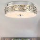 Silver Drum Flushmount Lighting Simple Style Crystal 4 Lights Bedroom Flush Ceiling Light Clearhalo 'Ceiling Lights' 'Close To Ceiling Lights' 'Close to ceiling' 'Flush mount' Lighting' 266410