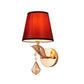 Fabric White/Red/Blue Sconce Light Tapered Bell 1-Light Traditional Wall Lamp for Bedroom with Crystal Drop Clearhalo 'Wall Lamps & Sconces' 'Wall Lights' Lighting' 266604