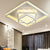 White Rectangle/Square Ceiling Light Minimalist Faceted Crystal White 19.5"/23.5" W LED Flush Mount Light Fixture in White/3 Color/Remote Control Stepless Dimming Light White 19.5" Clearhalo 'Ceiling Lights' 'Close To Ceiling Lights' 'Close to ceiling' 'Flush mount' Lighting' 266613