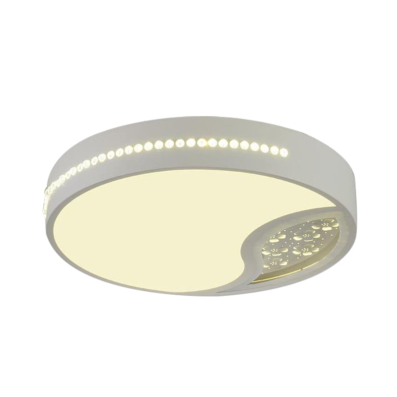 Drum Acrylic Ceiling Light Minimalist Gray LED Flush Mounted Light for Bedroom, 19.5"/31" Wide Clearhalo 'Ceiling Lights' 'Close To Ceiling Lights' 'Close to ceiling' 'Flush mount' Lighting' 266630