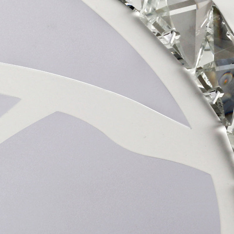 White LED Flush Light Simple Crystal Drum Ceiling Flush Mount for Bedroom in White/3 Color Light, A/B Clearhalo 'Ceiling Lights' 'Close To Ceiling Lights' 'Close to ceiling' 'Flush mount' Lighting' 266665