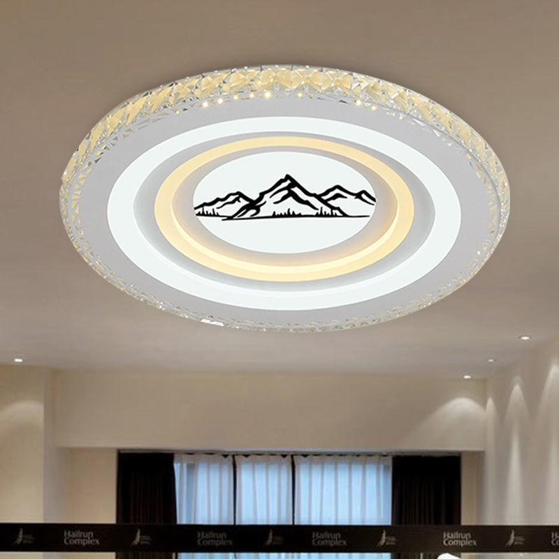 Round/Tree Dining Room Flush Mount Modern Style Crystal LED White Ceiling Lighting Clearhalo 'Ceiling Lights' 'Close To Ceiling Lights' 'Close to ceiling' 'Flush mount' Lighting' 266743