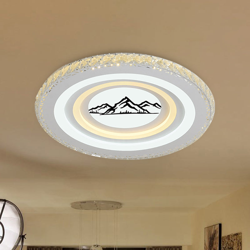 Round/Tree Dining Room Flush Mount Modern Style Crystal LED White Ceiling Lighting Clearhalo 'Ceiling Lights' 'Close To Ceiling Lights' 'Close to ceiling' 'Flush mount' Lighting' 266744