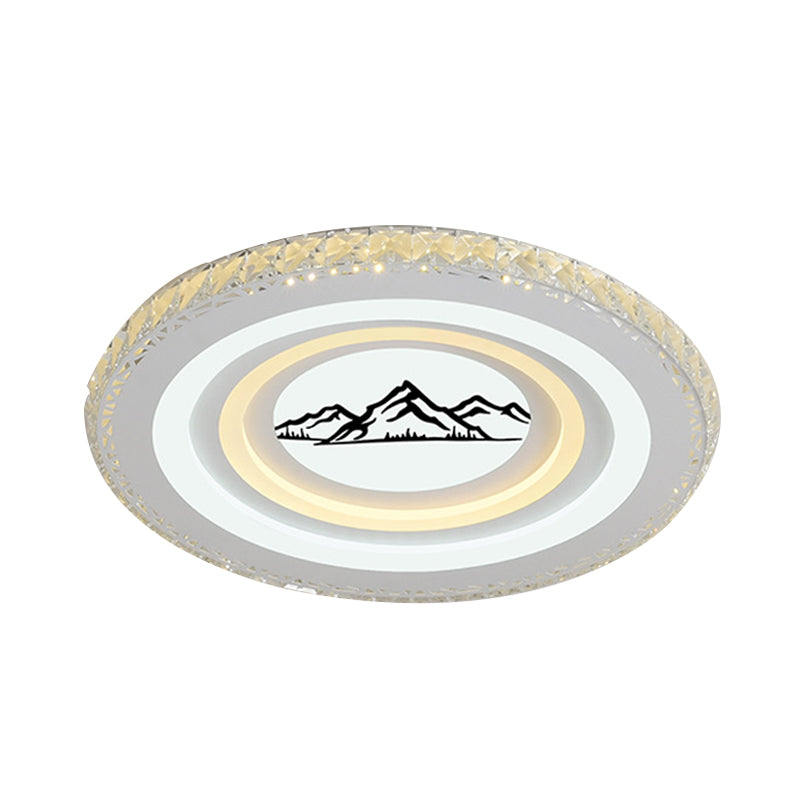 Round/Tree Dining Room Flush Mount Modern Style Crystal LED White Ceiling Lighting Clearhalo 'Ceiling Lights' 'Close To Ceiling Lights' 'Close to ceiling' 'Flush mount' Lighting' 266746